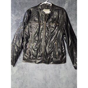 Levi's  Apparel Men's Faux Leather Insulated Jacket, Black Sz Medium